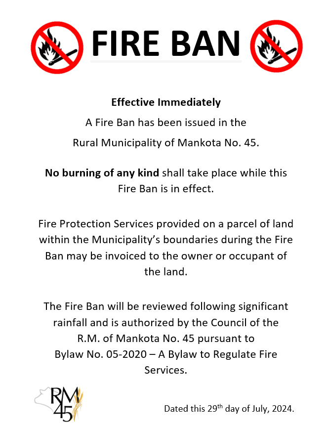 RM 45 – Fire Ban In Effect